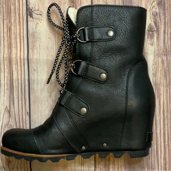 Sorel Joan of Arctic Wedge Shearling Boot in Black - Picture 4 of 13